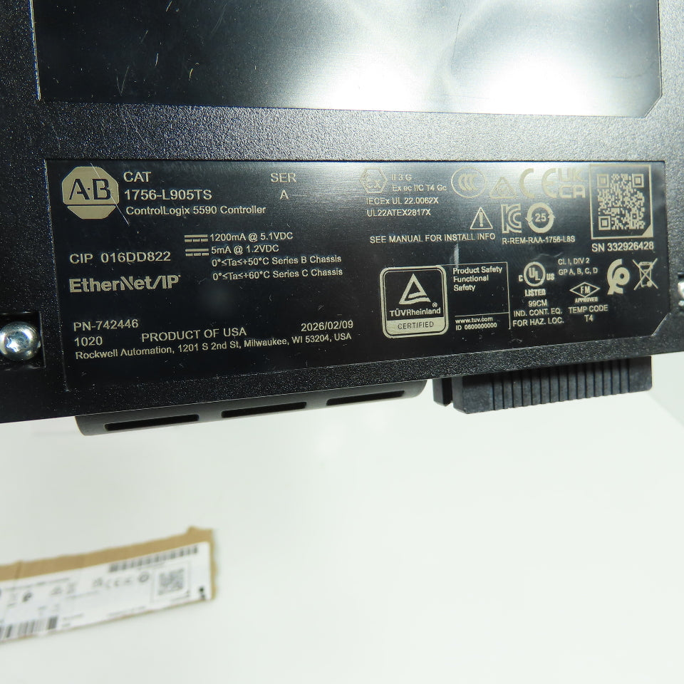 Allen-Bradley 1756-L905TS ControlLogix 5590 Controller EtherNet/IP Ser A FW1.014