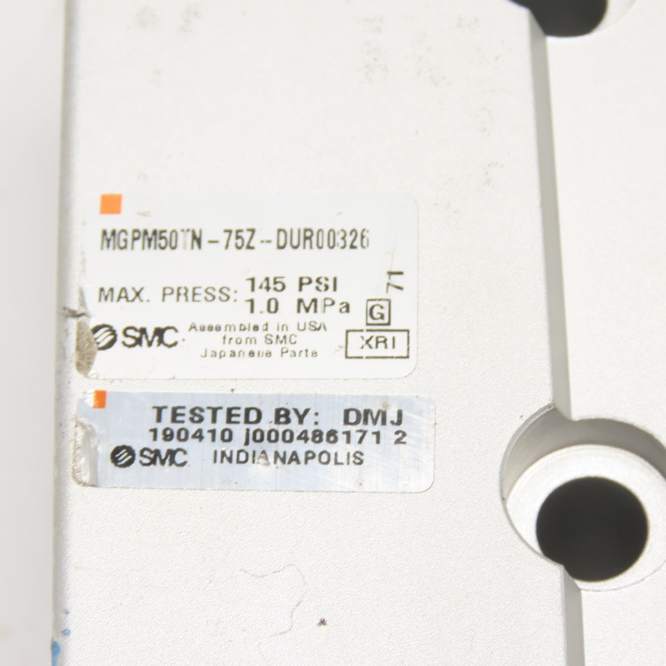 SMC MGPM50TN-75Z-DUR00326 75mm Stroke Guided Air Cylinder 1.0 Mpa