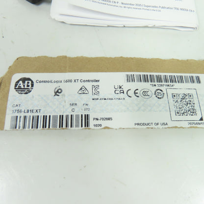 Allen-Bradley 1756-L81EXT ControlLogix 5580 XT Controller Ser C FW 1.072 NEW