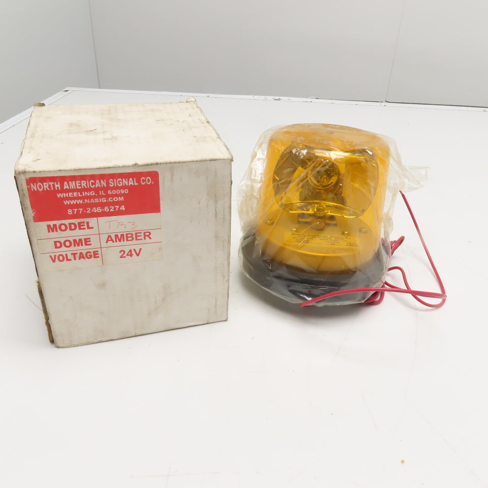 North American Signal Co. TR3-24A Amber Rotating Beacon Light 24V