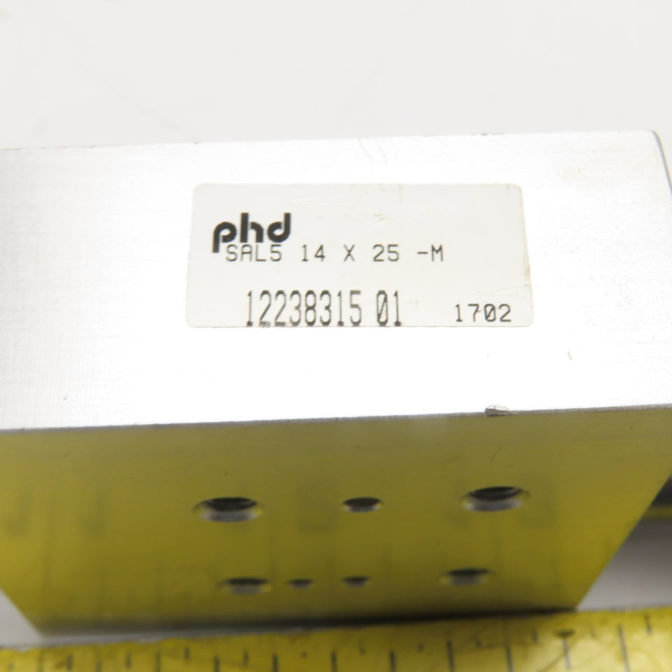PHD SAL5 14 x 25 Compact Pneumatic Guided Slide Cylinder 25mm Stroke
