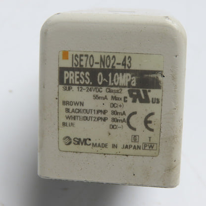 SMC ISE70-N02-43 High Pressure Digital Pressure Switch 0-1.0MPa 12-24VDC