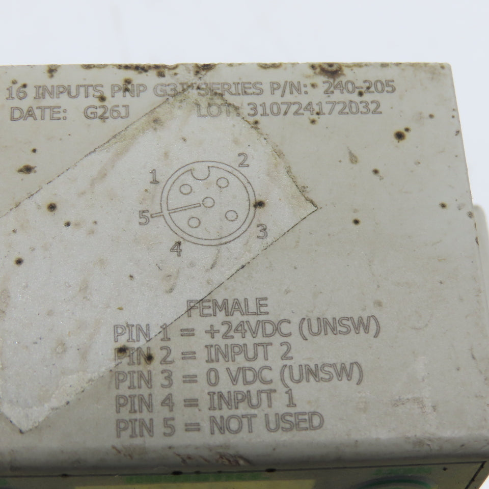 Numatics 240-205 G3 Series 16 Point PNP Input Module 24VDC