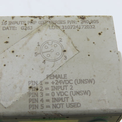 Numatics 240-205 G3 Series 16 Point PNP Input Module 24VDC