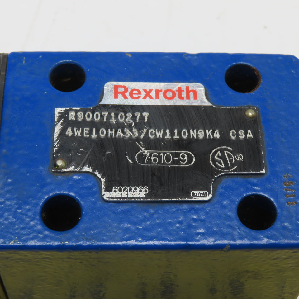 Rexroth 4WE10HA33/CW110N9K4 Solenoid Operated Directional Valve 110/120V 50/60Hz