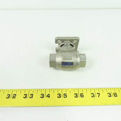 Bi-Torq ED-205-002 SS316 1000 WOG Ball Valve 1/4" FNPT ISO Mount NEW