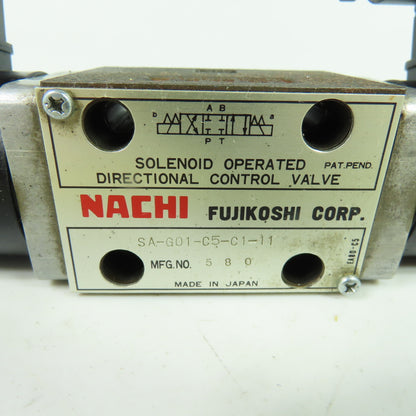 Nachi SA-G01-C5-C1-11 Solenoid Operated Directional Control Valve