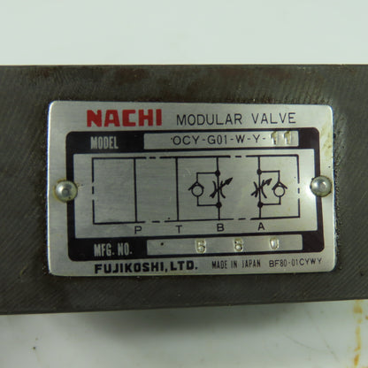 Nachi OCY-G01-W-Y-11 Modular Flow Control Valve