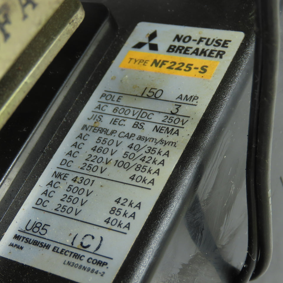 Mitsubishi NF225-S 150A 3-Pole Circuit Breaker 600VAC 250VDC