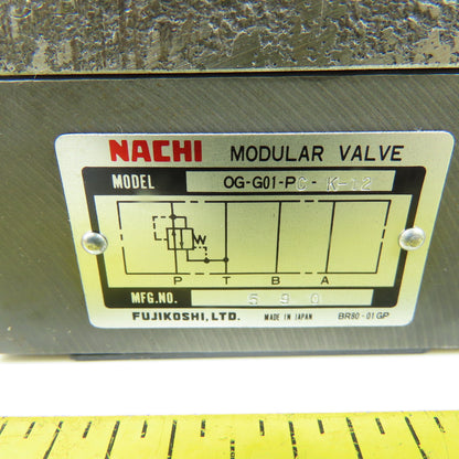 Nachi OG-G01-PC-K-12 Hydraulic Modular Relief Valve