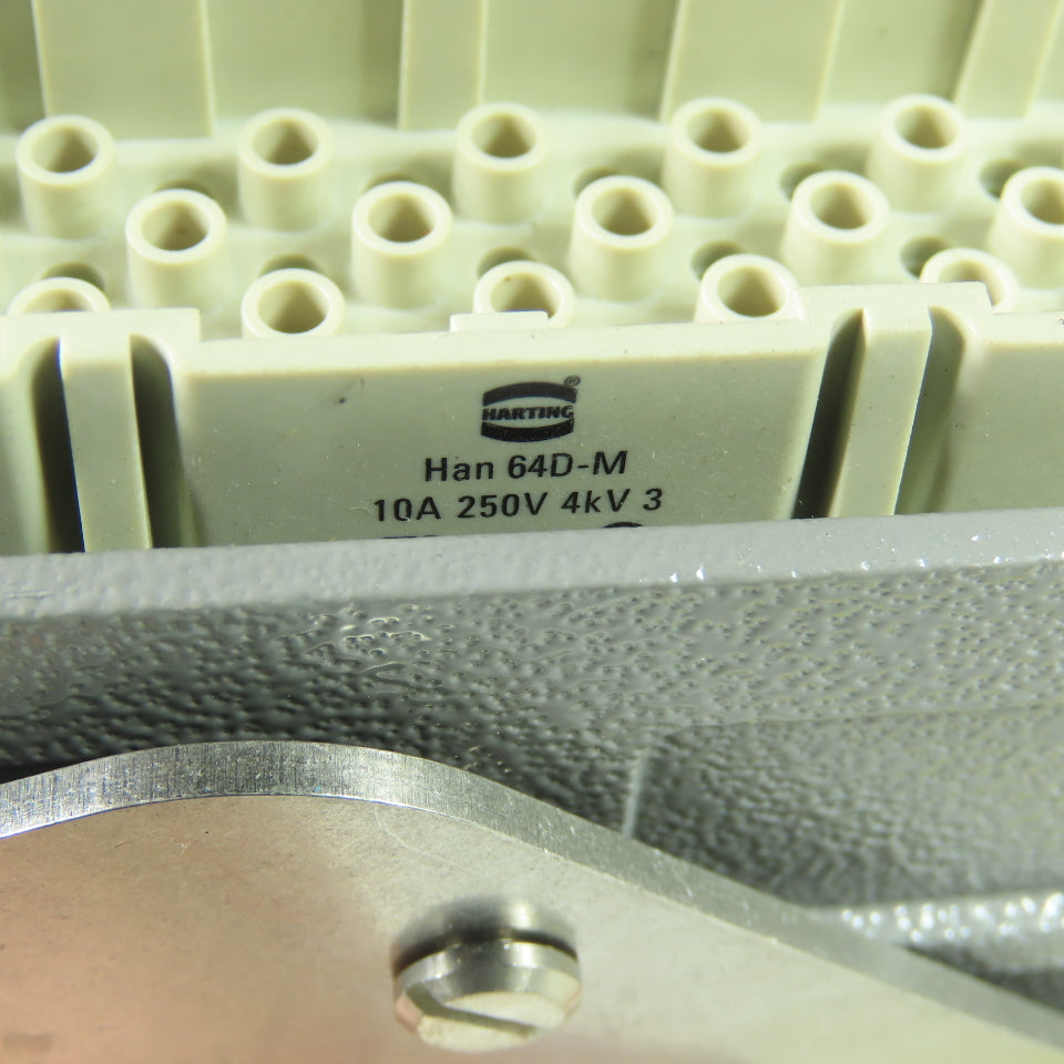 Harting Han 64D-M Male Insert Heavy Duty Connector with Hood & Crimp Pins