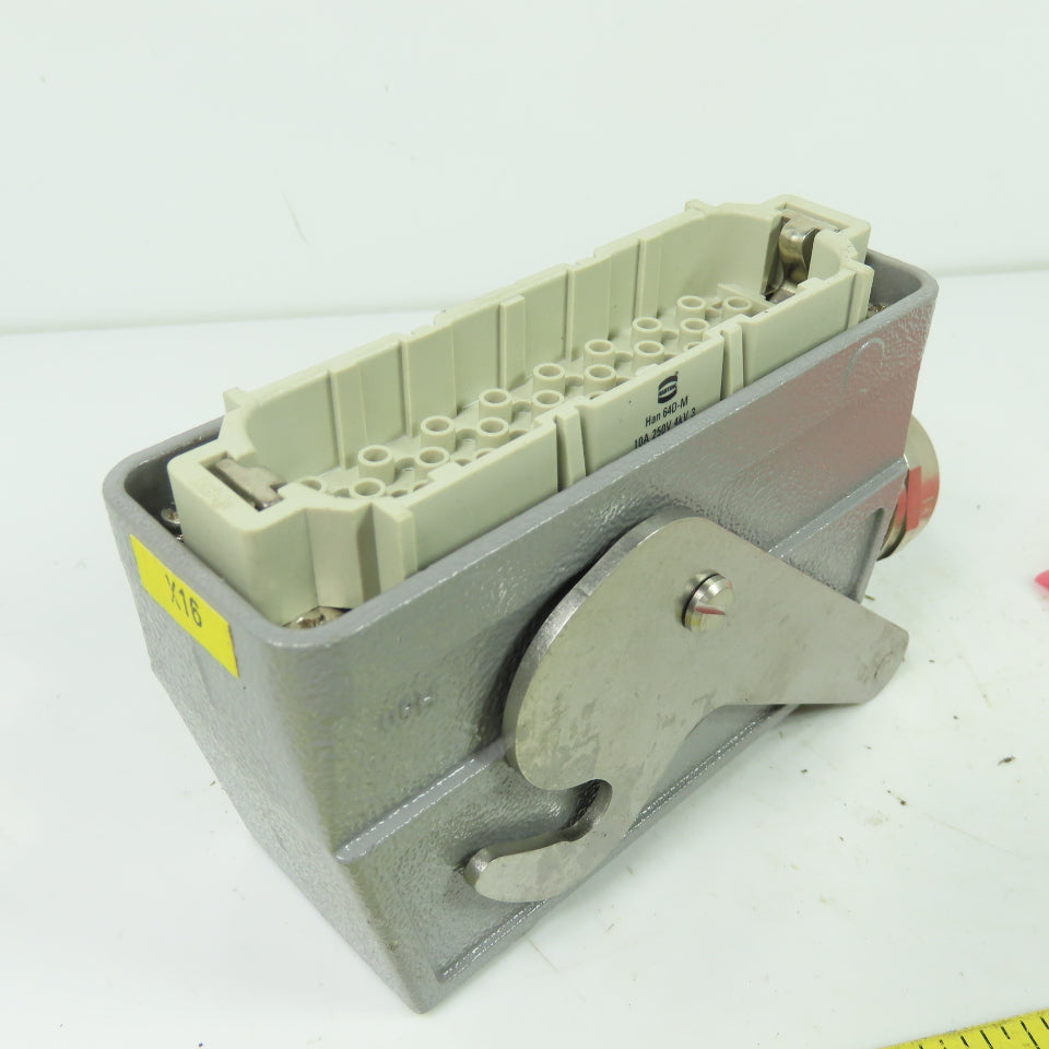 Harting Han 64D-M Male Insert Heavy Duty Connector with Hood & Crimp Pins