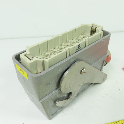 Harting Han 64D-M Male Insert Heavy Duty Connector with Hood & Crimp Pins