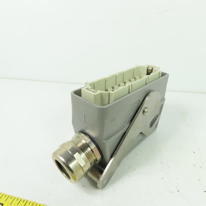 Harting Han 64D-M Male Insert Heavy Duty Connector with Hood & Crimp Pins