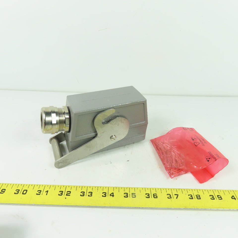 Harting Han 64D-M Male Insert Heavy Duty Connector with Hood & Crimp Pins