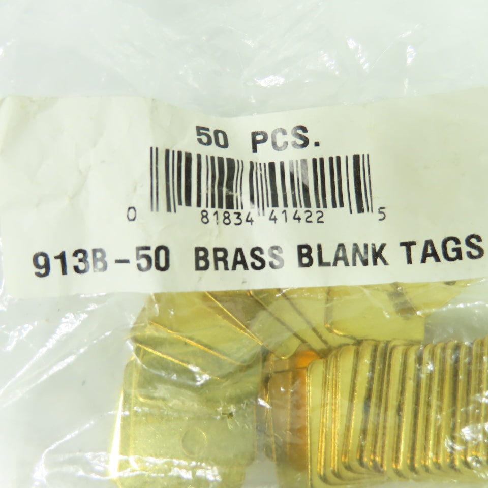 913B-50 Brass Blank Tags 1" x 1" NEW Lot Of 50