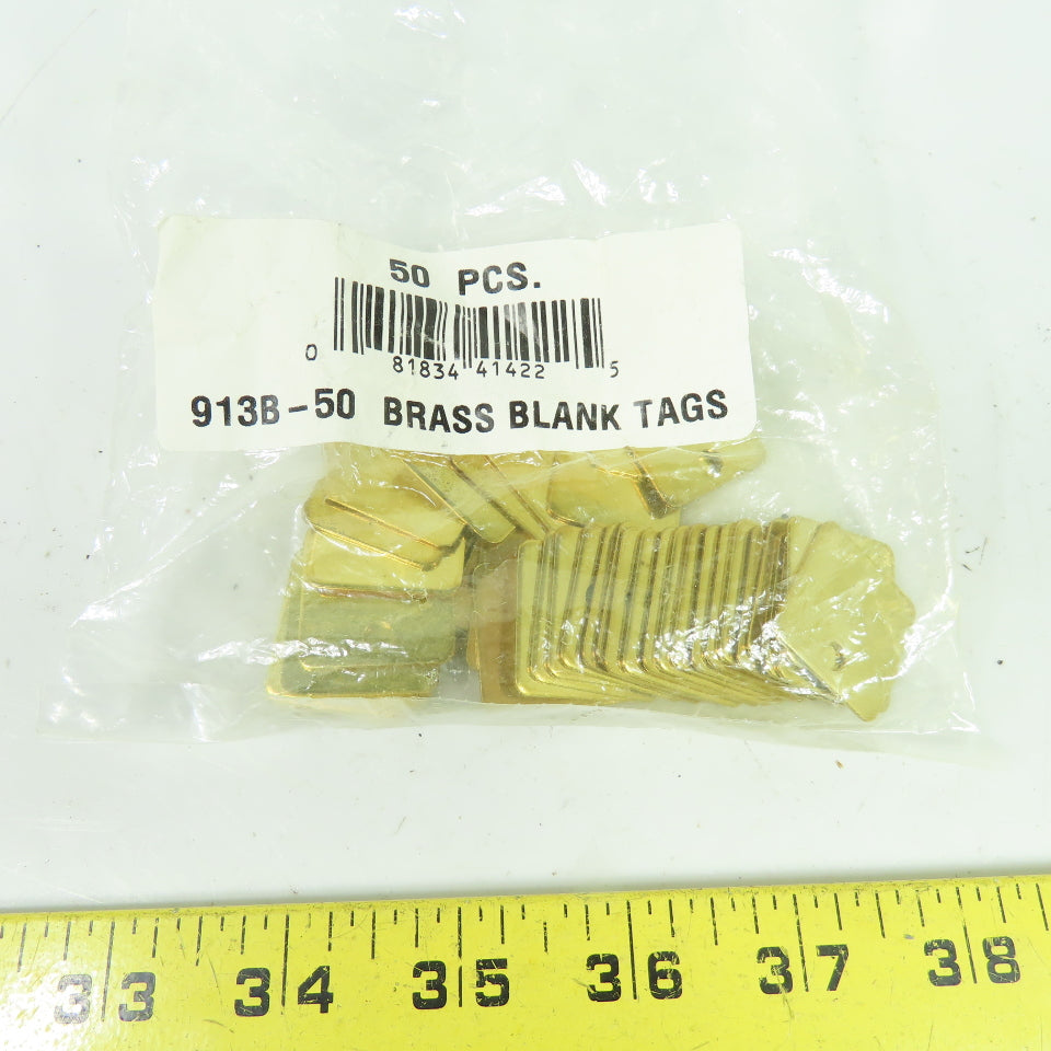 913B-50 Brass Blank Tags 1" x 1" NEW Lot Of 50
