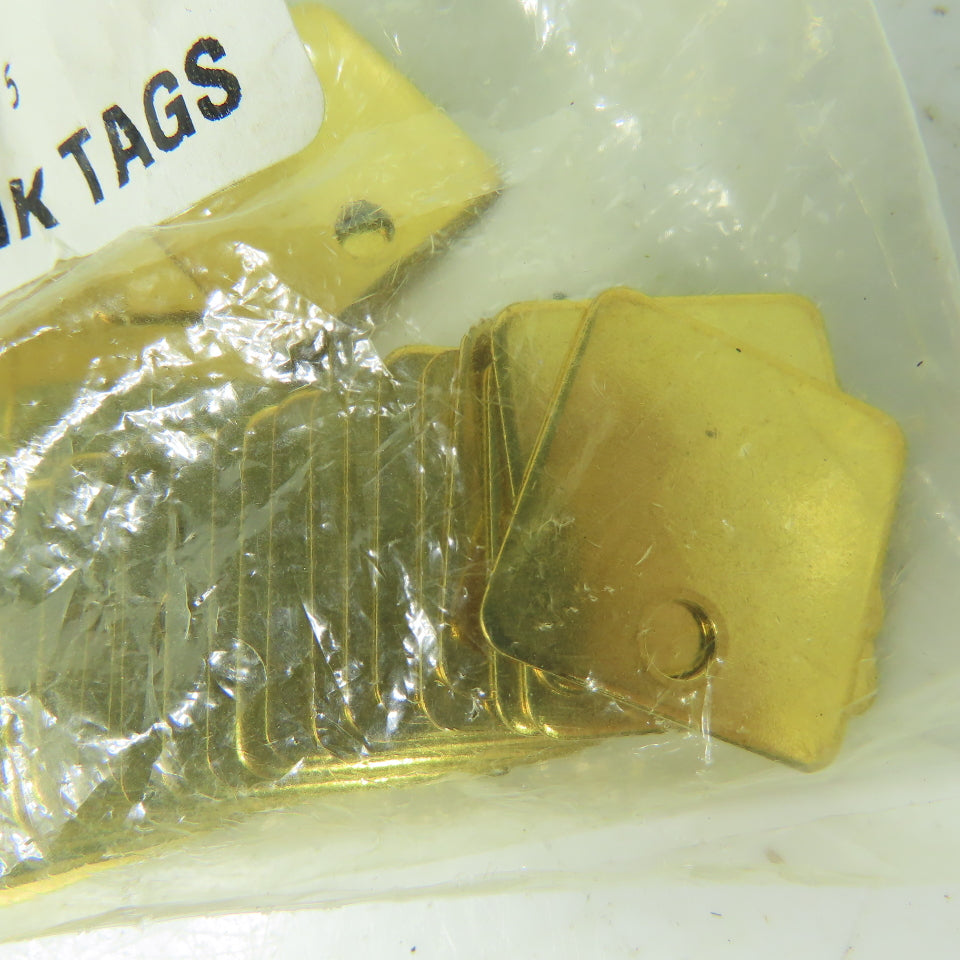 913B-50 Brass Blank Tags 1" x 1" NEW Lot Of 50