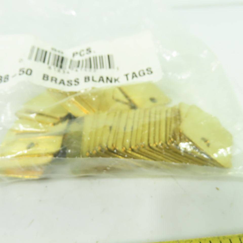 913B-50 Brass Blank Tags 1" x 1" NEW Lot Of 50