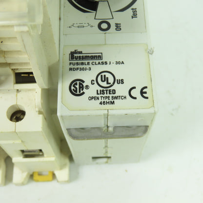 Bussmann RDF30J-3 30A 3-Pole Fusible Safety Disconnect Switch 600VAC 250VDC