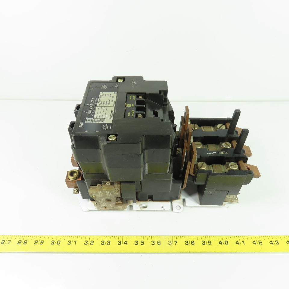 Square D 8536 SFO 1 NEMA Size 4 Magnetic Motor Starter 100HP 600V Max 120V Coil