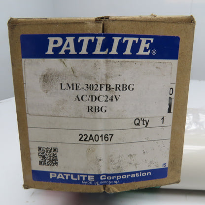 Patlite LME-302FB-RBG 3-Tier LED Signal Tower Stack Light 24V AC/DC