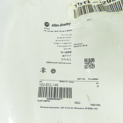 Allen-Bradley 100-ECL146 3-Pole Terminal Lugs for 100-E116/146 or 300-EO