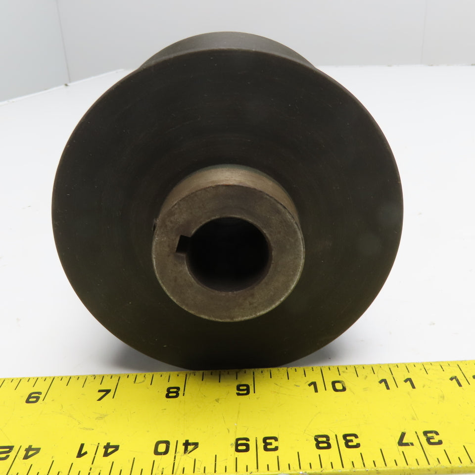 5" OD Concave Rubber Guide V Roller 1" Keyed Bore