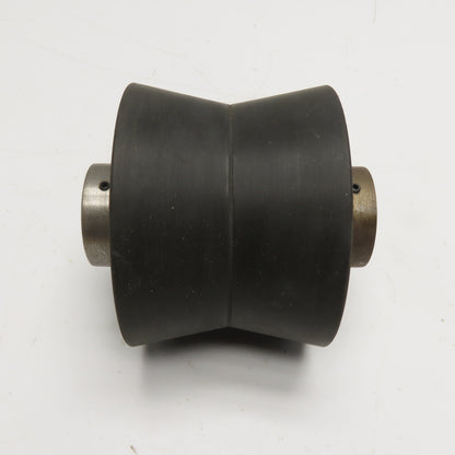 5" OD Concave Rubber Guide V Roller 1" Keyed Bore