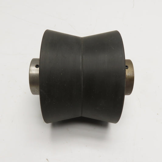 5" OD Concave Rubber Guide V Roller 1" Keyed Bore