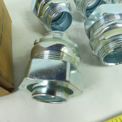 Emerson 4QS100 Liquidtight Straight Connector 1" Zinc Plated Steel Lot Of 7