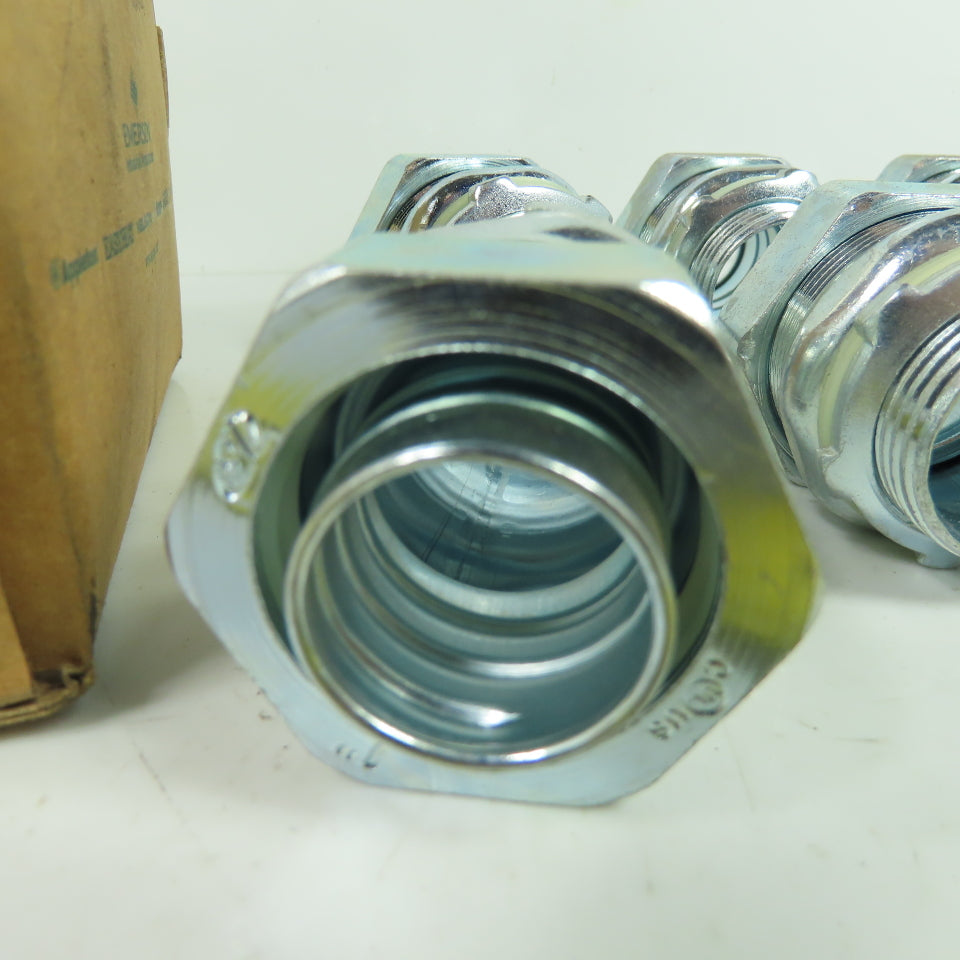 Emerson 4QS100 Liquidtight Straight Connector 1" Zinc Plated Steel Lot Of 7