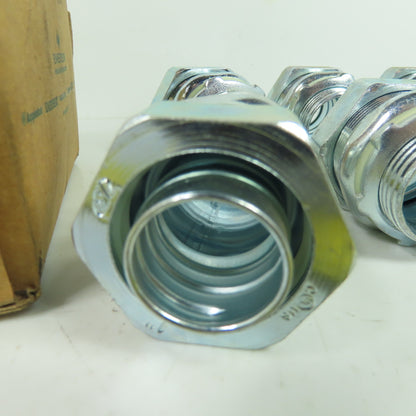 Emerson 4QS100 Liquidtight Straight Connector 1" Zinc Plated Steel Lot Of 7
