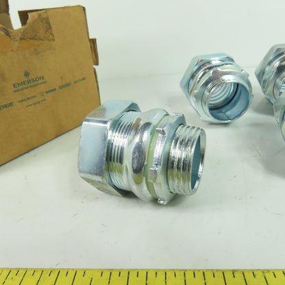 Emerson 4QS100 Liquidtight Straight Connector 1" Zinc Plated Steel Lot Of 7