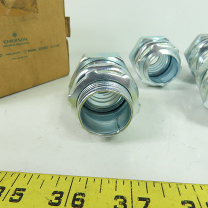 Emerson 4QS100 Liquidtight Straight Connector 1" Zinc Plated Steel Lot Of 7