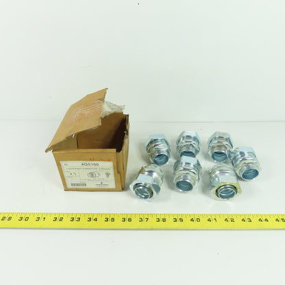 Emerson 4QS100 Liquidtight Straight Connector 1" Zinc Plated Steel Lot Of 7