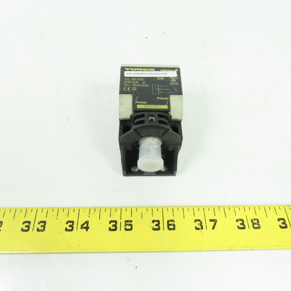 Turck BI30U-CK40-AP6X2-H1141/S1590 W/BS4 Uprox Inductive Proximity Sensor 10-30V