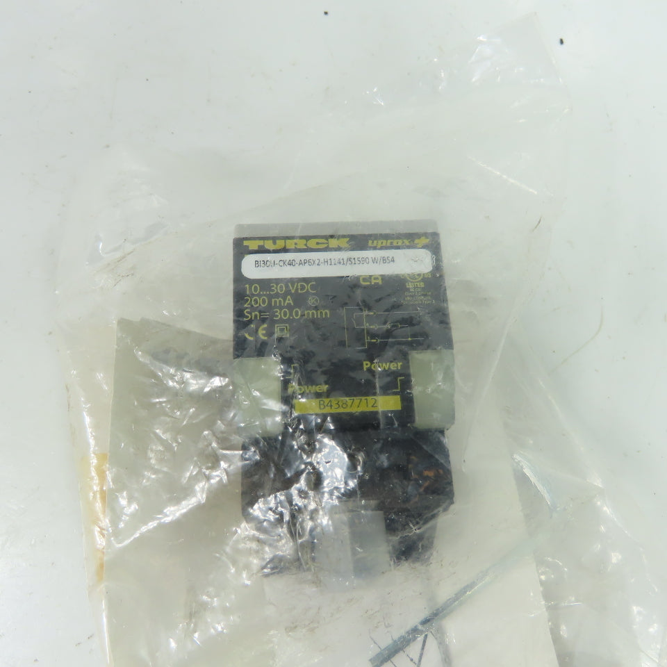Turck BI30U-CK40-AP6X2-H1141/S1590 W/BS4 Uprox Inductive Proximity Sensor 10-30V