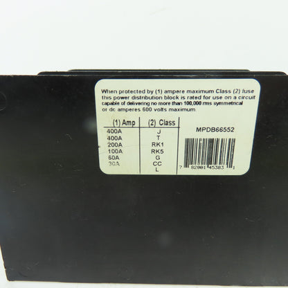 Ferraz Shawmut MPDB66552 Power Distribution Block 310A 1000V 2-Pole
