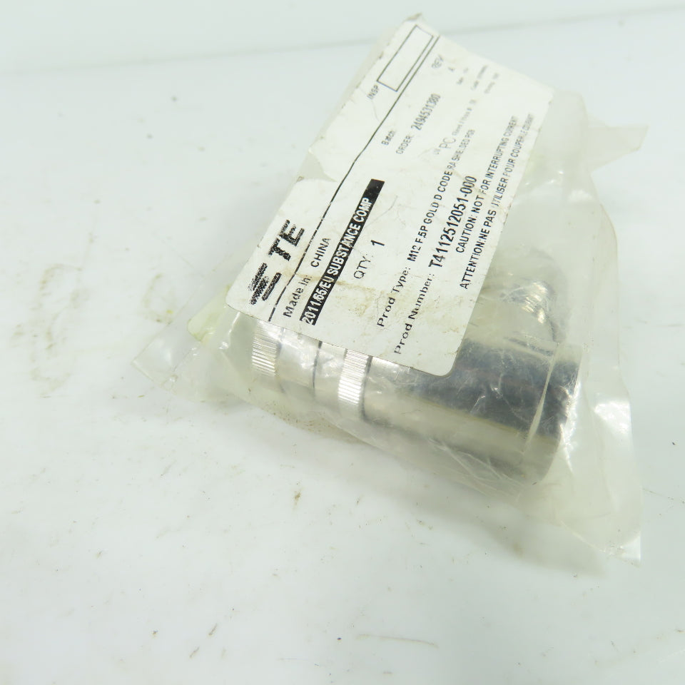 TE Connectivity T4112512051-000 M12 5-Pin Gold Right Angle PG9 Sensor Connector