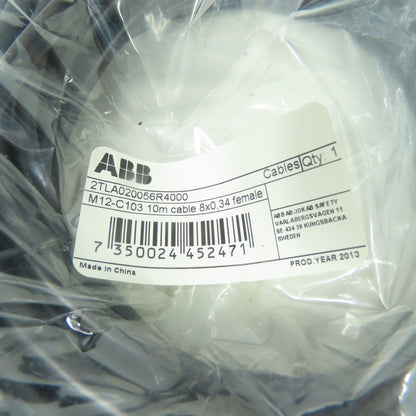 ABB M12-C103 2TLA020056R4000 10m 8x0.34 Female M12 Jokab Safety Cordset Cable