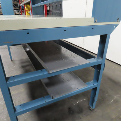 72" x 36" Wood Top Steel Work Bench Desk W/ Storage & Light