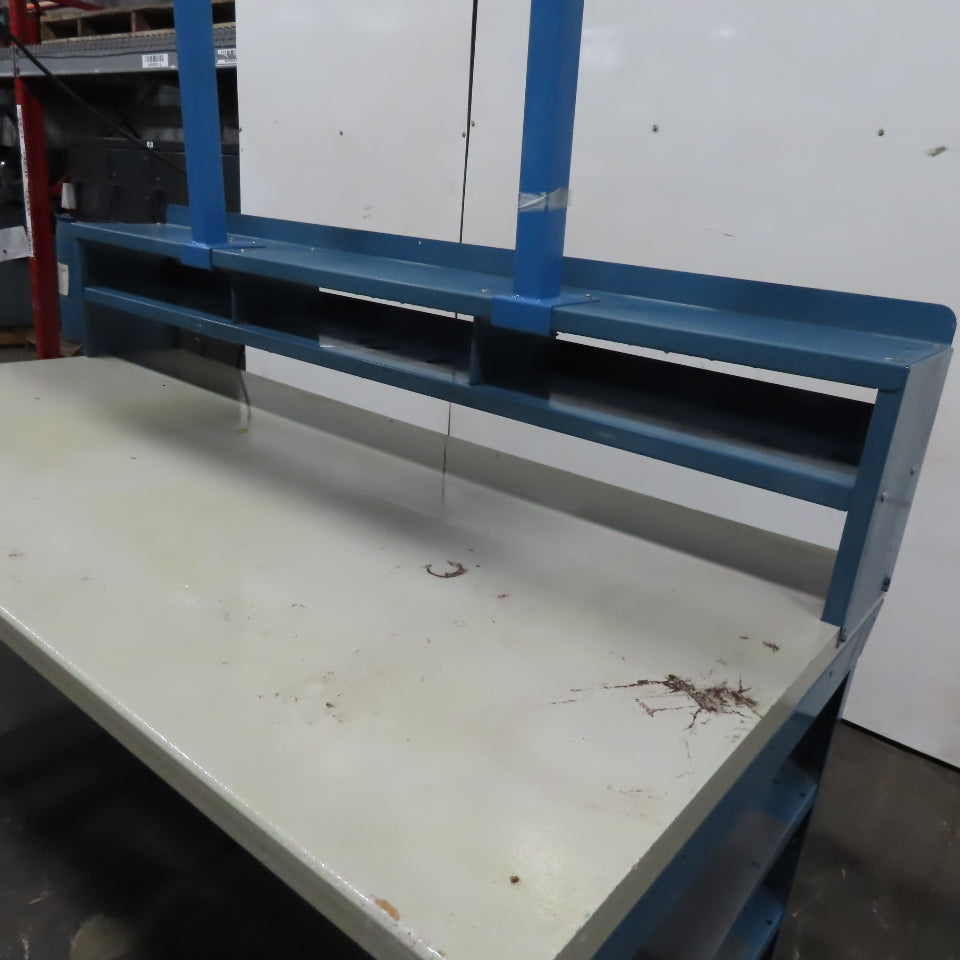 72" x 36" Wood Top Steel Work Bench Desk W/ Storage & Light