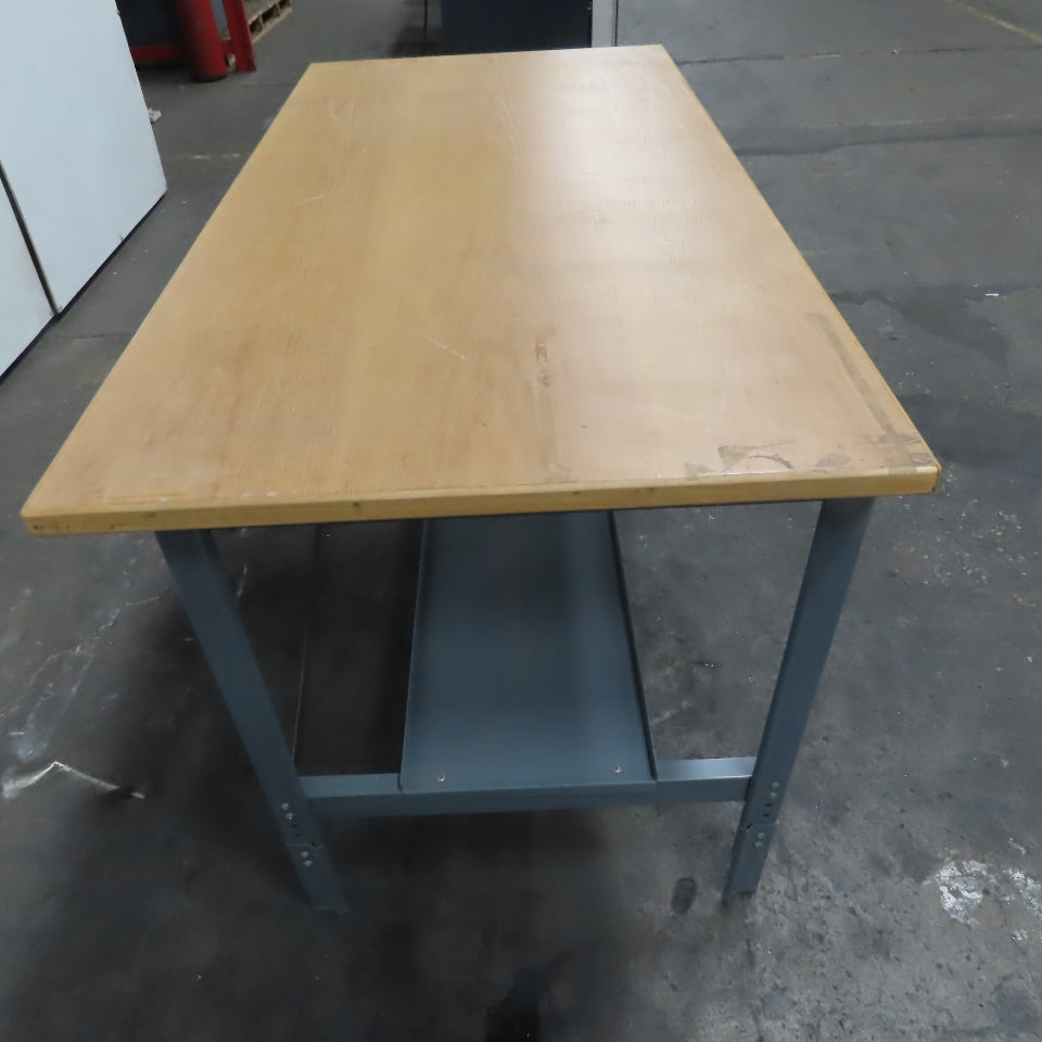 30" x 60" Wood Top Steel Work Station Table Desk W/ Shelf 34" Tall