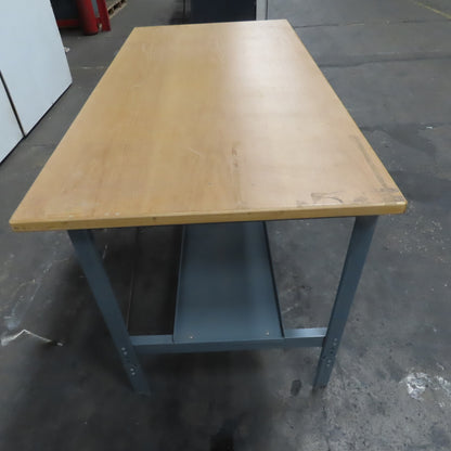 30" x 60" Wood Top Steel Work Station Table Desk W/ Shelf 34" Tall
