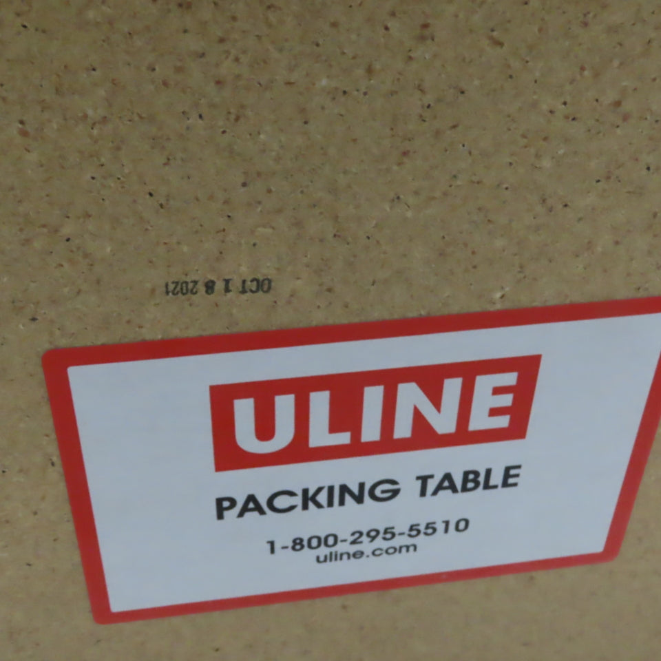 Uline 30" x 60" Padded Top Rolling Packing Table 36" Tall