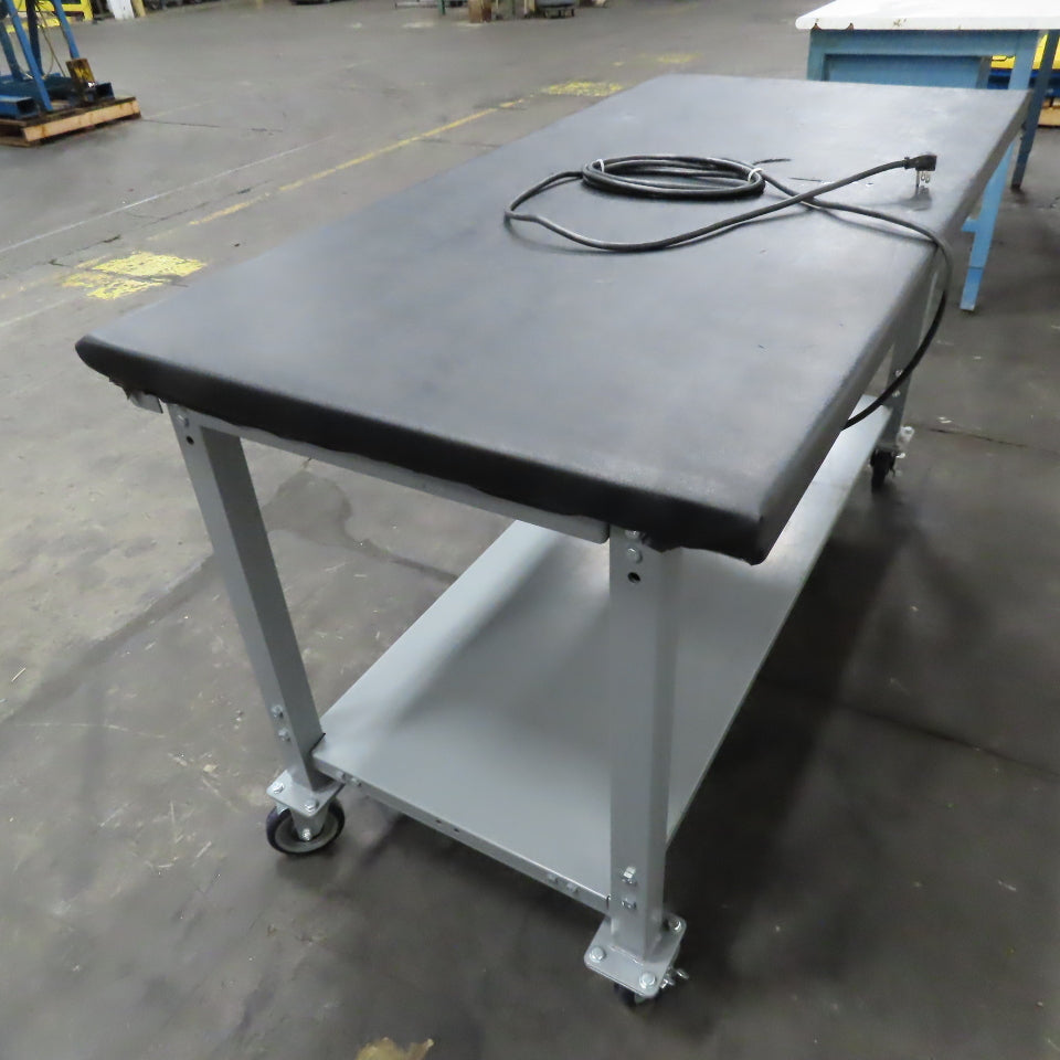 Uline 30" x 60" Padded Top Rolling Packing Table 36" Tall