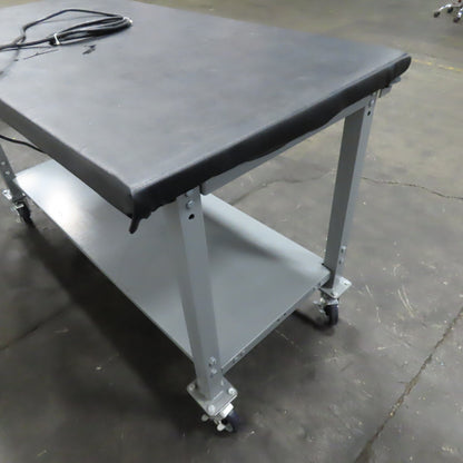 Uline 30" x 60" Padded Top Rolling Packing Table 36" Tall