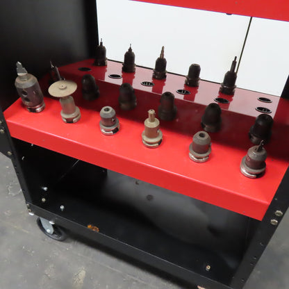 Huot Toolscoot 48 Spot BT30 Taper Tool Holder Cart W/ 41 Misc. Tools