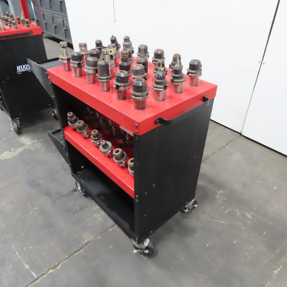 Huot Toolscoot 48 Spot B40 Taper Tool Holder Cart W/ 37 Misc. Tools